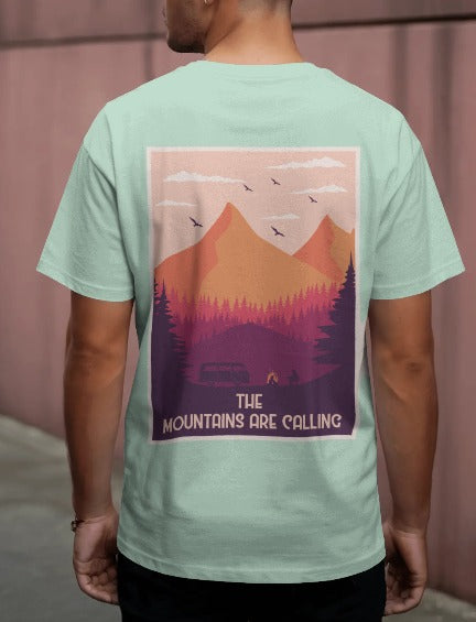 Mountains Round Neck T-Shirt